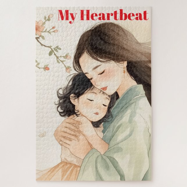 "Latido de mi corazón" Rompecabezas de Acuarela de (Vertical)