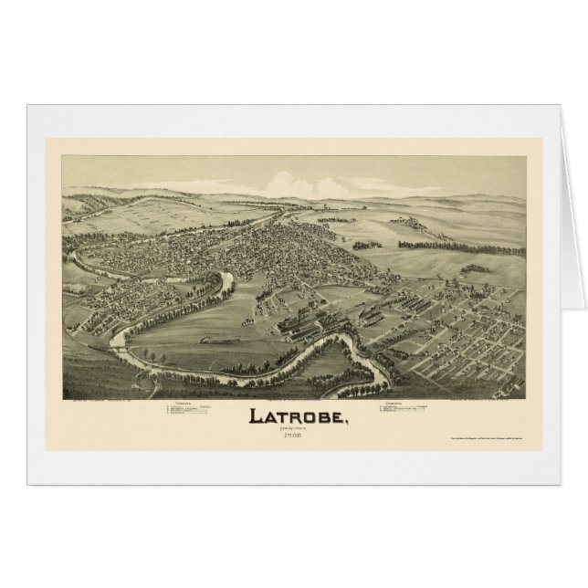 Latrobe, mapa panorámico del PA - 1900 (Anverso (Horizontal))