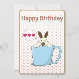 Latte bunny tarjeta de cumpleaños feliz
