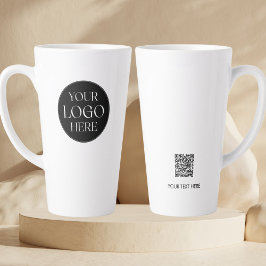 Latte Código QR de promoción de taza de café con logotip