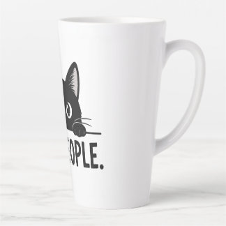 Latte Gato Negro Divertido "Eww, GENTE". Taza de Café |