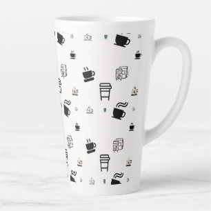Latte Ilustraciones de taza de café caliente para llevar