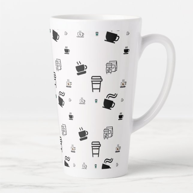 Latte Ilustraciones de taza de café caliente para llevar (Derecha)