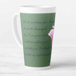 Latte Isaiah 41:10 taza de café