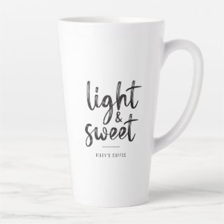 Latte Luz de texto negro y dulce cita café taza