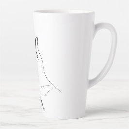Latte mano en blanco y negro en taza de café