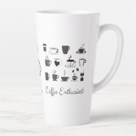 Latte Nombre Personalizado, Taza de Café Espresso Grande