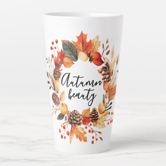 Latte Otoño Bella taza de café (Anverso)