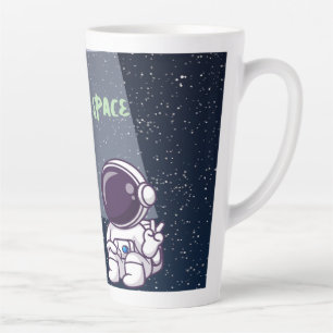 Latte Paz con Alien y Astronauta en una taza de café con