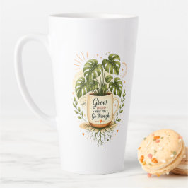 Latte Planta Monstera en taza de café | Taza de latt bot