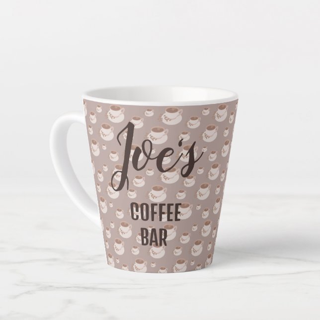 Latte Taza de barra de café personalizada (Ángulo izquierdo)