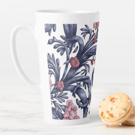 Latte Taza de café Art Nouveau azul rosa