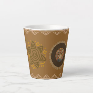 Latte Taza de café con arte de gato antiguo, antigüedad,