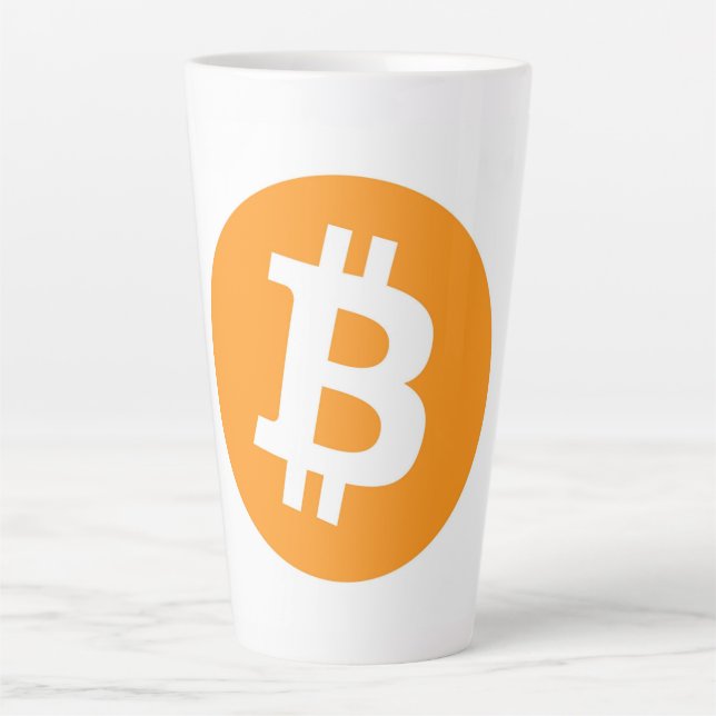Latte Taza de café con Bitcoin (Anverso)