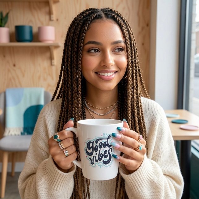 Latte Taza de café con buenas vibras (Subido por el creador)