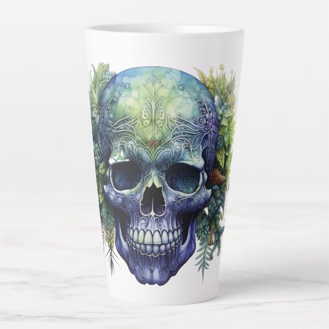 Latte Taza de café con cráneo genial (Anverso)