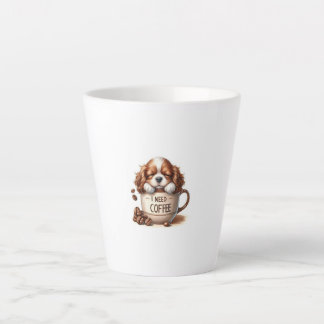 Latte Taza de café con estado de ánimo de cachorro