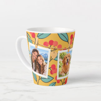 Latte Taza de café con foto colgante botánica personaliz