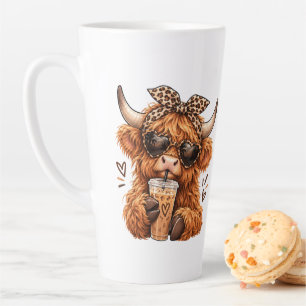 Latte Taza de café con hielo con estampado de leopardo d
