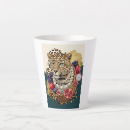 Latte Taza de café con leche Leopardo ecléctico con perl