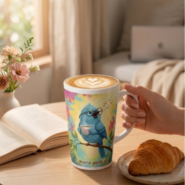 Latte Taza de café con leche para pájaro acogedor  (Subido por el creador)