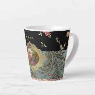 Latte Taza de café con leche Rococó personalizada