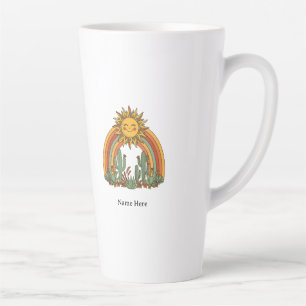 Latte Taza de café con nombre personalizado de cactus ar