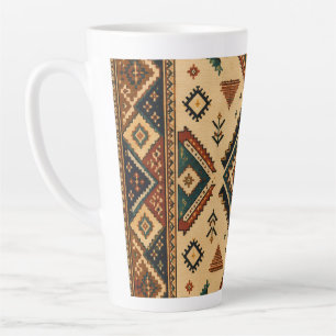 Latte Taza de café con patrón geométrico tribal boho R