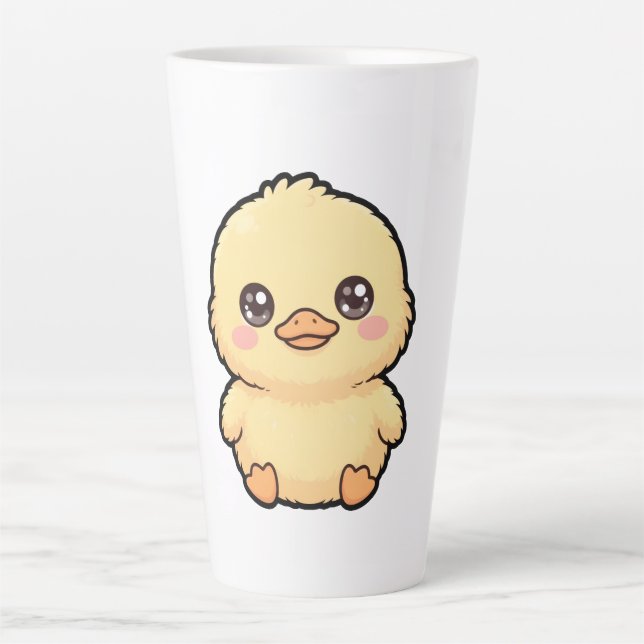 Latte Taza de Café con Pollito de Pato Bebé Adorable (Anverso)