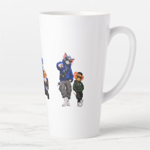 Latte Taza de café con silueta de caballo negro majestuo