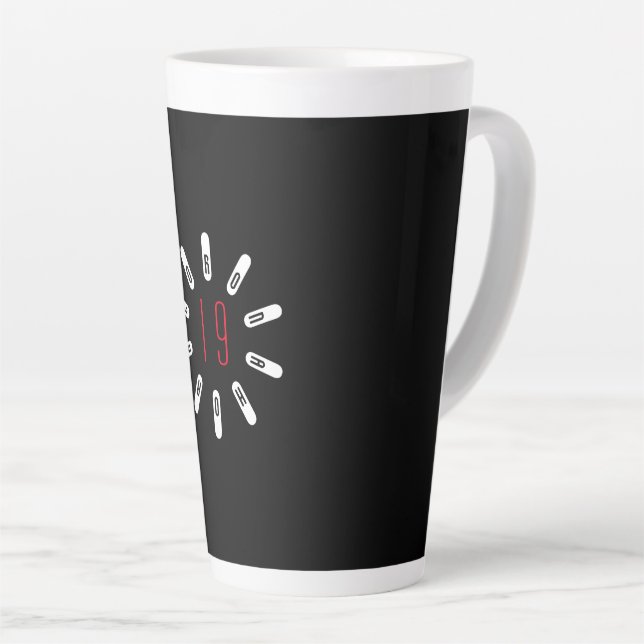 Latte Taza de café CORONA 19 HOAX (Ángulo derecho)