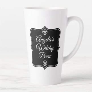 Latte Taza de café de bruja con nombre personalizado | C