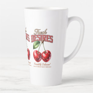 Latte Taza de café de cereza vintage Taza de frutas re