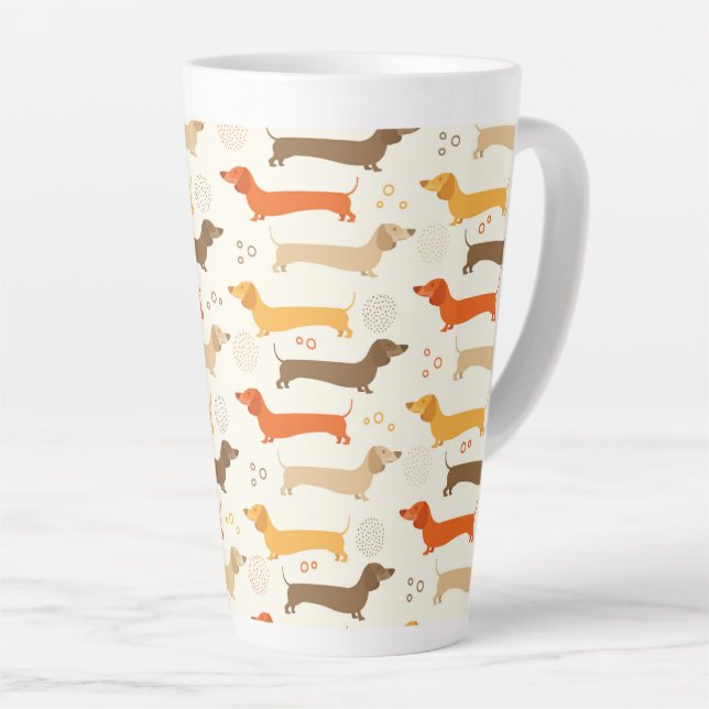 Latte Taza de café de Dachshunds (Ángulo derecho)