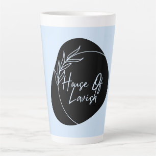 Latte Taza de café de lujo con forma ovalada negra y dis