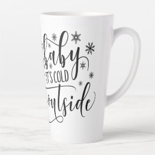 Latte Taza de café de Navidad con 'Afuera hace frío, beb