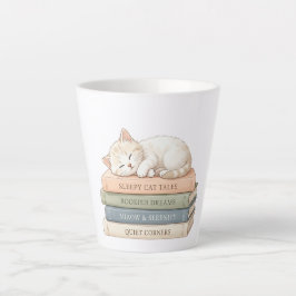 Latte Taza de café de Sleepy Cat Books – Regalo para lec