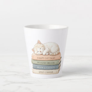 Latte Taza de café de Sleepy Cat Books – Regalo para lec