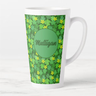 Latte Taza de café de trébol verde brillante