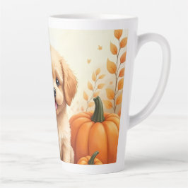 Latte Taza De Café Decorativa Cachorro En Parche De Cala