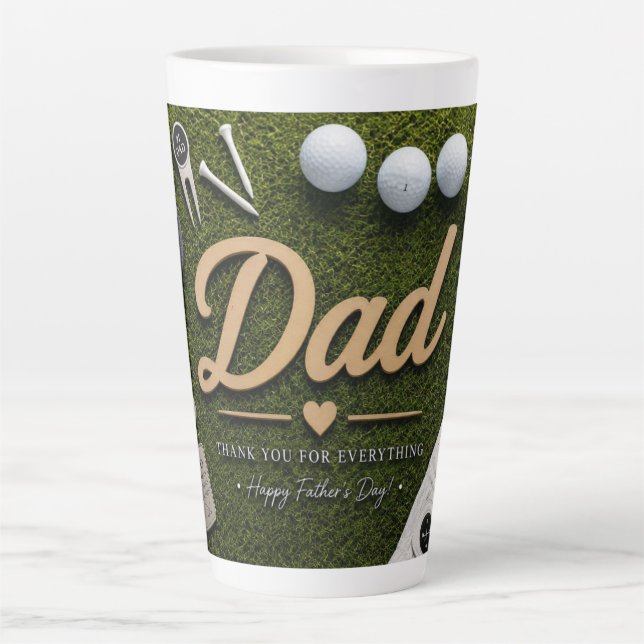 Latte Taza de café del Día del Padre Golf Dad (Anverso)