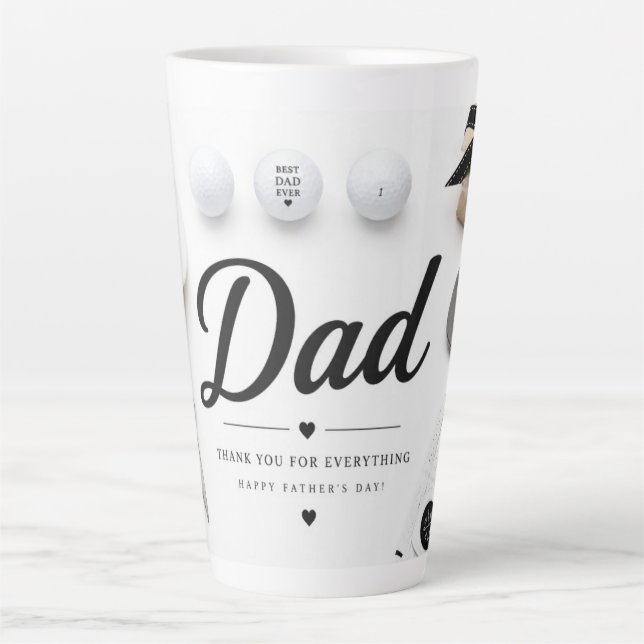 Latte Taza de café del Día del Padre Golf Dad (Anverso)