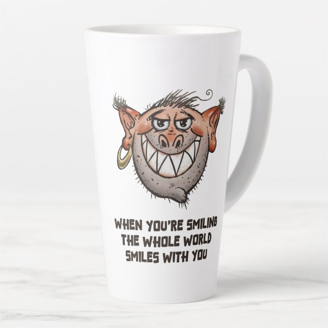 Latte Taza de café divertida (Ángulo derecho)