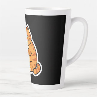 Latte Taza de café divertida de gato naranja soñoliento
