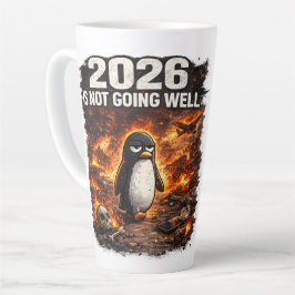 Latte Taza de café divertida de pingüino 2026 No Va Bien