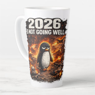 Latte Taza de café divertida de pingüino 2026 No Va Bien