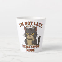 Taza de café divertida del gato gruñón