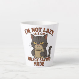 Latte Taza de café divertida del gato gruñón
