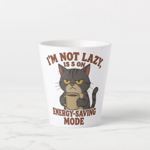 Latte Taza de café divertida del gato gruñón