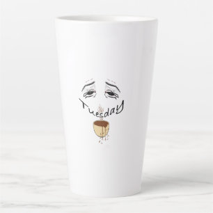 Latte Taza de café divertida del martes cansado - Mañana